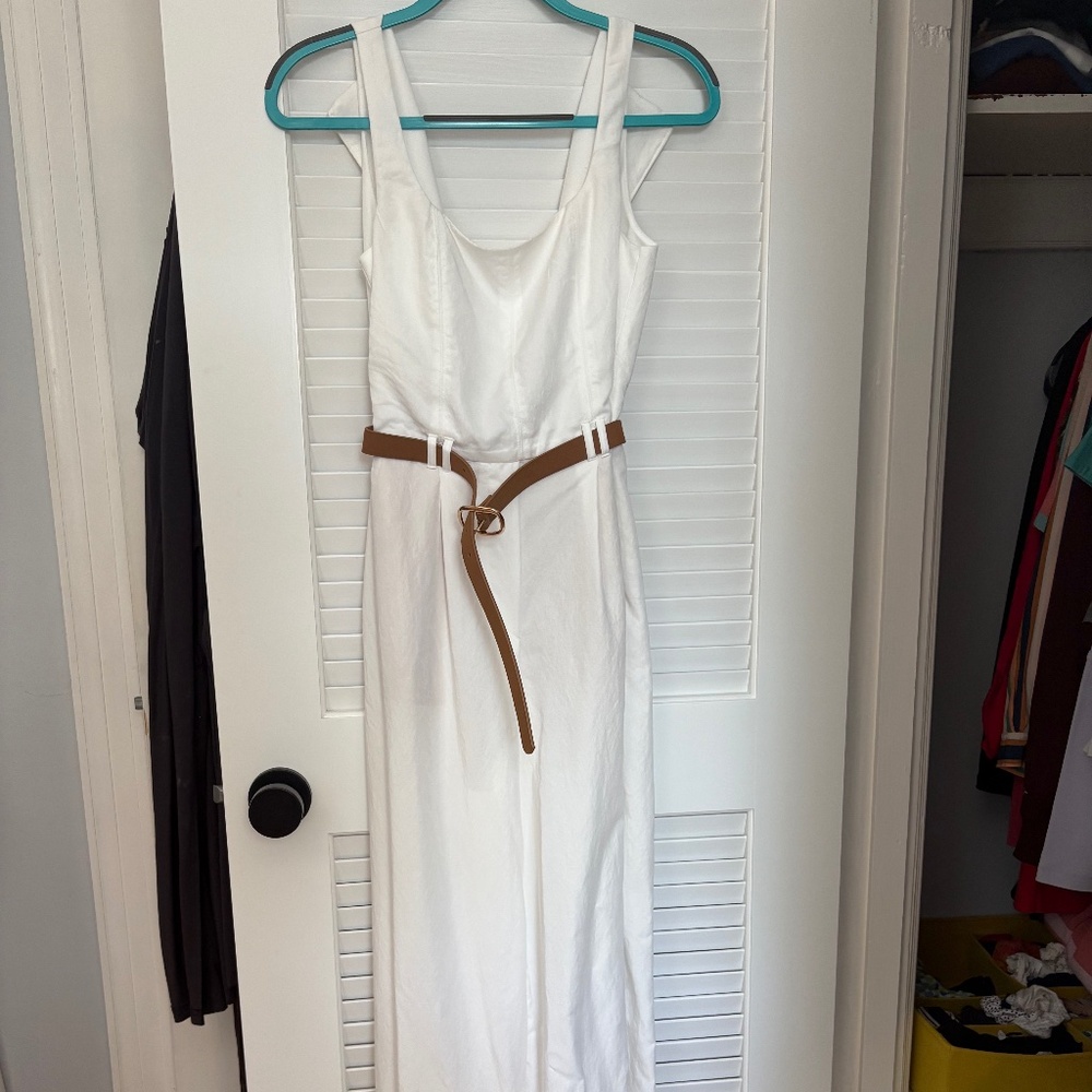 White Mango jumpsuit with belt
